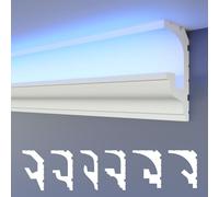 HEXIMO LED 2in1 Modanature per stucchi, soffitti a illuminazione indiretta XPS polistirene, Profilo di raccordo leggero (10,2 Metri HLED 18)