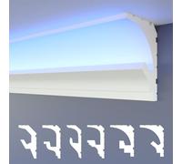 HEXIMO LED 2in1 Modanature per stucchi, soffitti a illuminazione indiretta XPS polistirene, Profilo di raccordo leggero (10,2 Metri HLED 1)