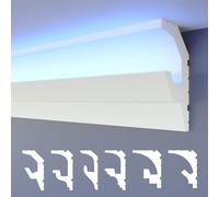 HEXIMO LED 2in1 Modanature per stucchi, soffitti a illuminazione indiretta XPS polistirene, Profilo di raccordo leggero (20,4 Metri HLED 19)