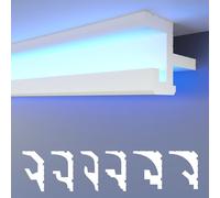 HEXIMO LED 2in1 Modanature per stucchi, soffitti a illuminazione indiretta XPS polistirene, Profilo di raccordo leggero (20,4 Metri HLED 20)