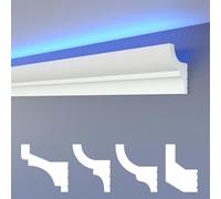 HEXIMO LED Modanature per stucchi classc, modanature per pareti e soffitti con illuminazione indiretta in polistirene XPS (10,2 Metri HLED 9)