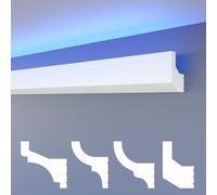 HEXIMO LED Modanature per stucchi classc, modanature per pareti e soffitti con illuminazione indiretta in polistirene XPS (Pezzo campione HLED 4)