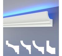 HEXIMO LED Modanature per stucchi classc, modanature per pareti e soffitti con illuminazione indiretta in polistirene XPS (30,6 Metri HLED 10)