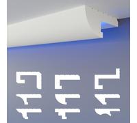 HEXIMO LED Profilo di fuga d'ombra, Modanature in stucco, illuminazione indiretta Soffitto in cartongesso in polistirene XPS (10,2 Metri HLED 15)