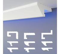 HEXIMO LED Profilo di fuga d'ombra, Modanature in stucco, illuminazione indiretta Soffitto in cartongesso in polistirene XPS (30,6 Metri HLED 12)
