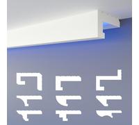 HEXIMO LED Profilo di fuga d'ombra, Modanature in stucco, illuminazione indiretta Soffitto in cartongesso in polistirene XPS (10,2 Metri HLED 11)