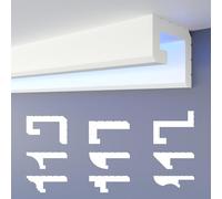 HEXIMO LED Profilo di fuga d'ombra, Modanature in stucco, illuminazione indiretta Soffitto in cartongesso in polistirene XPS (20,4 Metri HLED 2)