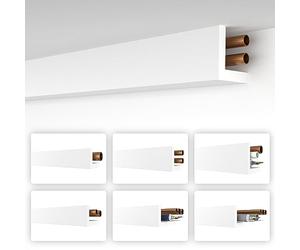 HEXIMO Profilo angolare bianco 1,7 metri - Listelli di copertura XPS per tubi di riscaldamento, profilo a L per rivestimento tubi, barra angolare Modello: HRA-2-67x67 mm (1,7 metri/listello)