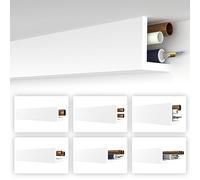 HEXIMO Profilo angolare bianco, 1,7 metri, profili di copertura XPS per tubi di riscaldamento, profilo a L, modello: HRA-3-89 x 89 mm, 10,2 metri/6 listelli)