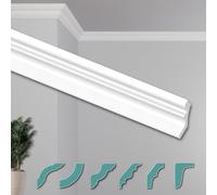HEXIMO Stucchi per soffitto - Moderni in XPS Styropor bianco, Lunghezza 2 Metri Profili di Cornici Modanature Decorative (20 metri ZG21)