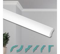 HEXIMO Stucchi per soffitto - Moderni in XPS Styropor bianco, Lunghezza 2 Metri Profili di Cornici Modanature Decorative (40 metri ZG2)