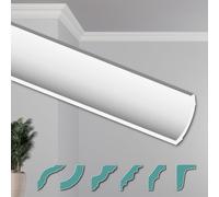 HEXIMO Stucchi per soffitto - Moderni in XPS Styropor bianco, Lunghezza 2 Metri Profili di Cornici Modanature Decorative (20 metri ZG24)