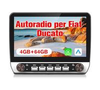 Hexinex 10.1 Pollici Autoradio CarPlay Android Auto per Fiat Ducato (2006-2013) Android 13 Car Radio con Touchscreen Bluetooth FM RDS GPS Comandi al volante (Pulsante ospite + Cornice)