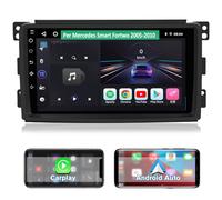 Hexinex 9 Pollici Android Autoradio (6+128GB) con Carplay Android Auto per Mercedes Benz Smart Fortwo 451 (2005-2010) Car Radio con GPS Bluetooth WIFI FM 4G SIM Comandi al Volante
