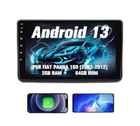 Hexinex 9 Pollici Autoradio per Fiat Panda 169 (2003-2012) 3 Serie Android 13 Car Radio (2+64GB) con CarPlay Android Auto GPS BT Comandi al Volante FM RDS
