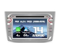 Hexinex Android 14 (4+64GB) Autoradio per Alfa Romeo Mito (2008-2019) 7 Pollici Car Radio con 4G SIM, Wireless CarPlay Android Auto CD DVD GPS WIFI BT FM DSP Comandi al volante