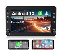 Hexinex Android Autoradio 1 Din per Alfa Romeo 159 Brera Spider, Car Radio con Funzione CarPlay Android Auto BT Comandi al Volante GPS Navigazione WIFI (2+64GB)