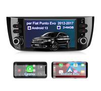 Hexinex Android Autoradio 1 DIN per Fiat Punto Evo (2012-2017) Bluetooth Car Radio CarPlay Android Auto WIFI GPS FM RDS Comandi al volante (2+64GB)