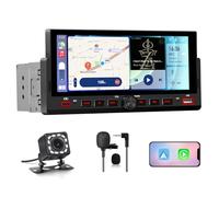 Hexinex Autoradio 1 DIN con Schermo 6.86 pollici IPS Touchscreen, Car Radio Wireless CarPlay & Android Auto, Pulsante luminoso a 7 colori, FM Tipo-C Comandi al Volante