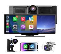 Hexinex CarPlay Auto, 10,26 Pollici con Wireless CarPlay e Android Auto, Dashcam Frontale 4K + Telecamera Posteriore 1080P, con BT USB AUX Siri Comando Vocale