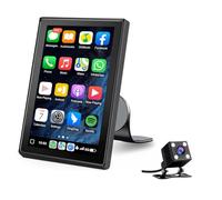 Hexinex CarPlay Auto, 7 Pollici IPS Touchscreen Wireless CarPlay Android Auto con telecamera per la retromarcia, supporto magnetico