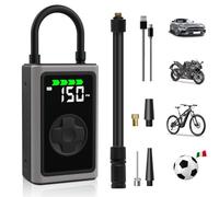 Hexinex Mini Portable Electric Air Compressor, Fino a 150 psi, Luce Led Integrata, Porta Type-C, 6 Modalità di Gonfiaggio, può essere utilizzato per automobili, palloni, biciclette