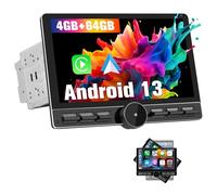 Hexinex Universale Autoradio 2 DIN (4+64GB) Touchscreen IPS da 10,6 pollici con luce dei pulsanti Android 13 Radio con Wireless CarPlay Android Auto GPS FM RDS BT (Lo schermo è staccabile)