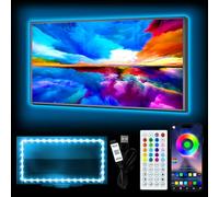 HEXJOSGL Luce LED per TV, striscia luminosa a LED da 4 m per TV da 40-55 pollici, retroilluminazione TV RGB posteriore, sincronizzazione musica Bluetooth APP e telecomando, striscia luminosa