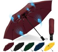 HEXSOLID Large Ombrello Pieghevole Antivento Pioggia da Viaggio Ombrello Automatico Ombrello Inverso Grande Resistente al Vento All'acqua e Compatto Ombrello Antivento Robusto 8 Ossa