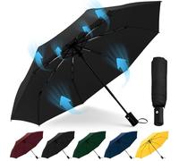 HEXSOLID Ombrello Pieghevole Automatico Inverso Antivento e Resistente all'Acqua, Grande Compatto con 8 Ossa