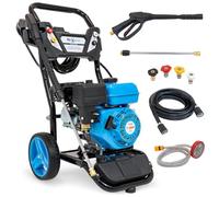 Hexwelt Idropulitrice a benzina, 170 bar, 9,2 l/min, 7 CV, HW-MS-170B | Pressione massima 200 bar, pompa assiale in alluminio, tubo ad alta pressione da 10 m.