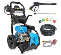 Hexwelt Idropulitrice a benzina, 180 bar, 9,2 l/min, 7 CV, HW-MS-180B | Pressione massima 200 bar, pompa assiale in rame, tubo da 20 m, avvolgitubo