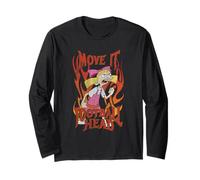 Hey Arnold Olga Move It Football Head Flames Retro Cartoon Maglia a Manica
