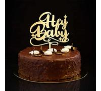 Hey Baby Cake Toppers Baby Battesimo Cake Topper Personalizzato Mama To Be Decorazioni Baby Battesimo Regali per la Nuova Mamma Oro