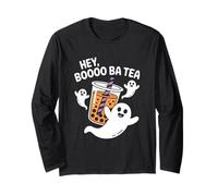 Hey Boba Tea Carino Boo Bubble Milk Tea Halloween Boba Tea Maglia a Manica
