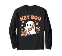 Hey Boo Ghost Girl Calling Phone Halloween Spooky Boo JEE Maglia a Manica