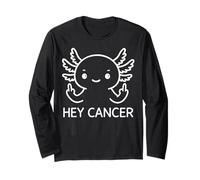 Hey Cancer Funny Axolotl Supporto per la consapevolezza del cancro al seno Maglia a Manica