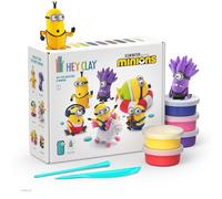 Hey Clay Cattivissimo Me Minions - Set di 15 lattine di argilla colorata per bambini, asciugatura all'aria, con strumenti per scolpire e divertenti istruzioni interattive
