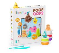 HEY CLAY - Kit con 16 barattoli di argilla autoindurente per bambini - Set di sculture interattive per bambini da 3 a 8 anni (Poop Oops)