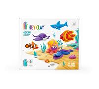 Hey Clay Ocean, pasta modellabile set di base Oceano. Argilla per Bambini in confezione da 6 soggetti con 15 colori, 6 pesci con 2 utensili, Atossica