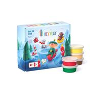 HEY CLAY Polar Fun - Set di argilla da modellare colorata, essiccata all'aria, 15 lattine e strumenti per modellare, set creativo stagionale per bambini a partire dai 3 anni