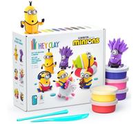 HEY CLAY Set 15 barattoli di pasta modellabile che asciuga all'aria per bambini dai 3 anni in su - Kit сreativo per attività artistiche e manuali (Minions)
