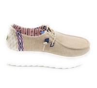 HEYDUDE Sneaker Wendy Peak Chambray Woven Donna in tela con zeppa platform Marrone Chiaro 37