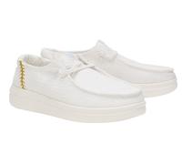 HEY DUDE 43682/100 WENDY RISE PERF CANVAS STRINGATE SCARPE DONNA LACCI WHITE