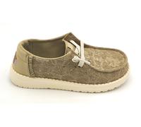 Hey Dude 45478 scarpa allacciata tessuto beige fango paillettes fondo gomma S