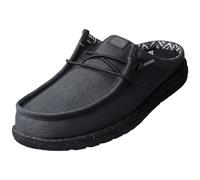 HEYDUDE Wally Slip Stretch Canvas - Scarpe Uomo Slip-On - Mocassini, Black/Black, 43