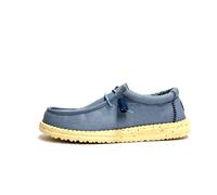 HEYDUDE Scarpe Casual da Uomo in Tela Elasticizzata Wally, Denim Sbiadito/Marrone Chiaro, 42 EU