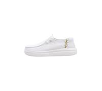 Hey Dude Shoes Wendy Rise Perf Canvas.100 Mocassino da Donna in Cotone Bianco 41