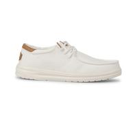 Hey Dude - Slip on bianca Paul Canvas in tessuto liscio con inserti in pelle per