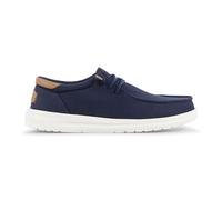 Hey Dude - Slip on blu Paul Canvas in tessuto liscio con inserti in pelle per uo